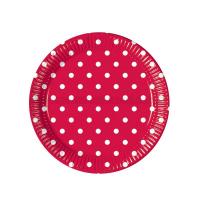 Kırmızı Puantiyeli Kağıt Tabak